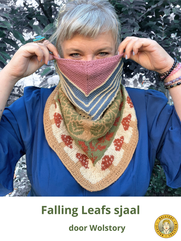 🍂 Falling Leafs – een colsjaal vol kleur, techniek en ritme