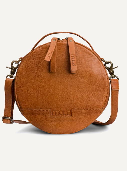 MUUD Bella Handgemaakt leren ronde schoudertas