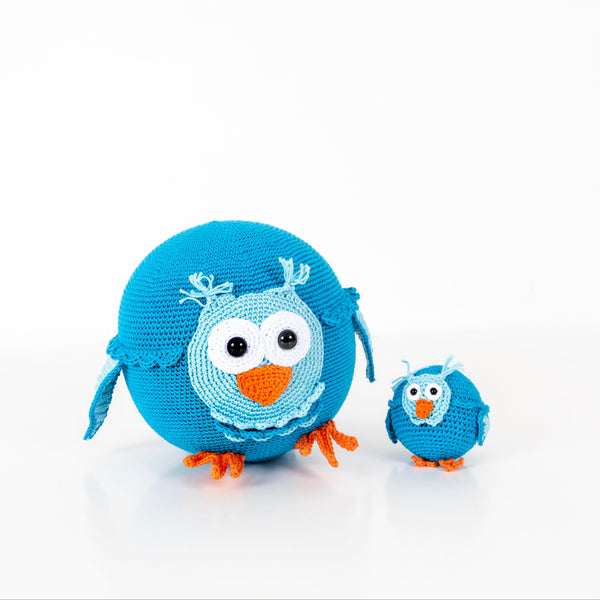 Ballonbal en kleine speelbal uil uit het boek