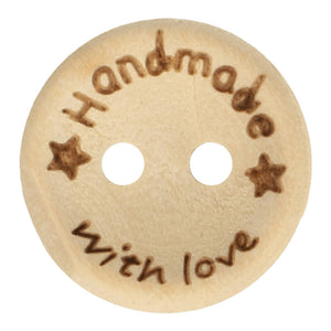 Houten knoop "handmade with love"